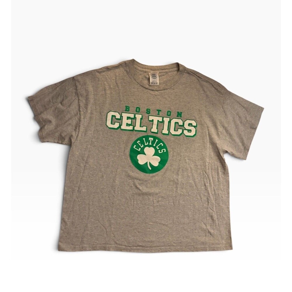 Vintage Boston Celtics Tee Shirt Delta Pro Weight Size XL Gray Green NBA